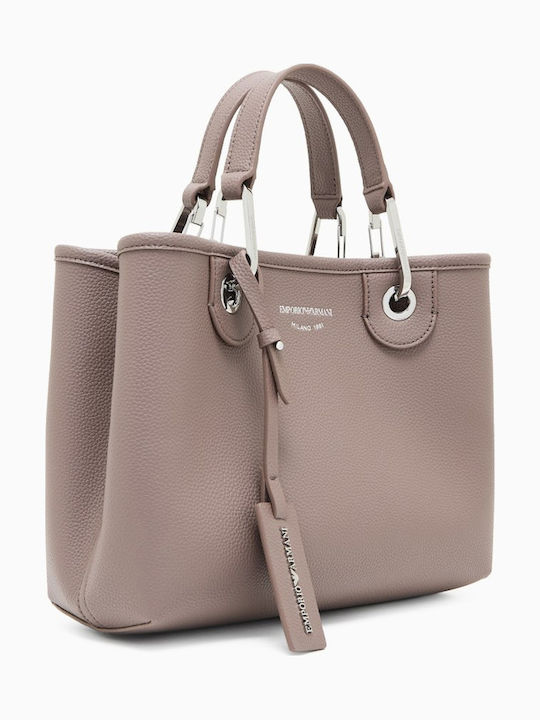 Deer Print Women's Bag Shopper Shoulder Beige