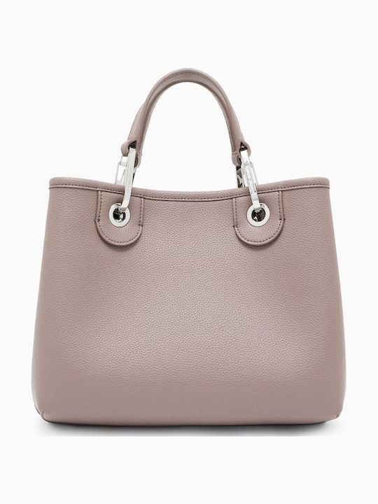 Deer Print Women's Bag Shopper Shoulder Beige
