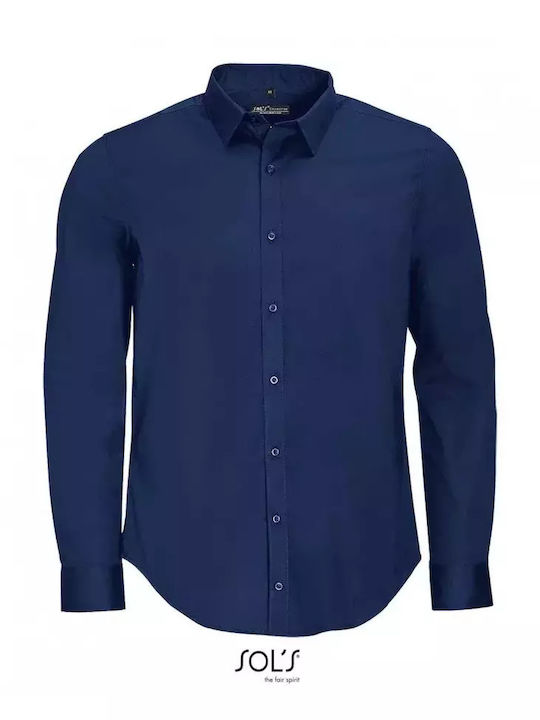 Blake Langärmlig Baumwolle Hemd Dark Blue