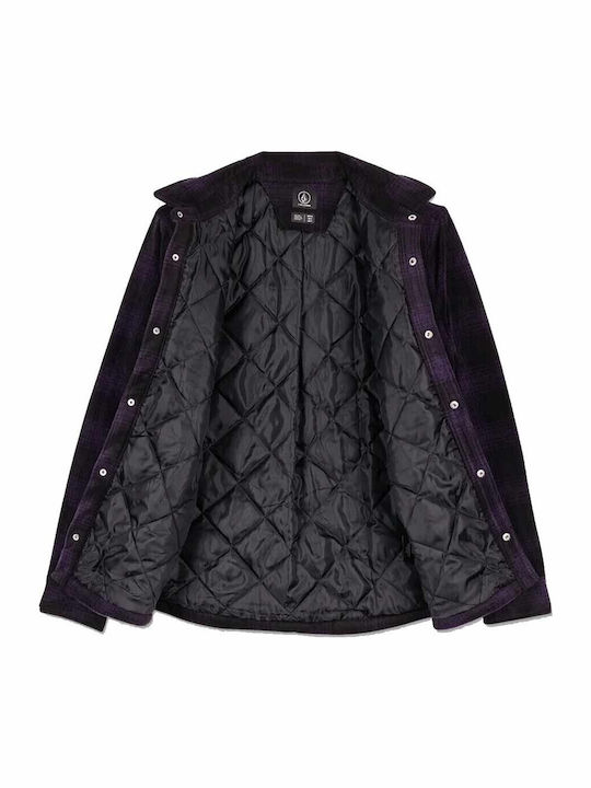 Bowered Дълъг Ръкав Overshirt Каре Лилаво/черно