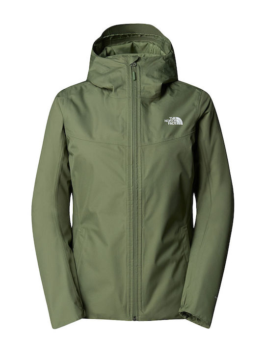 Quest Insulated Women's Lifestyle Jacket Waterproof for Winter with Hood Khaki