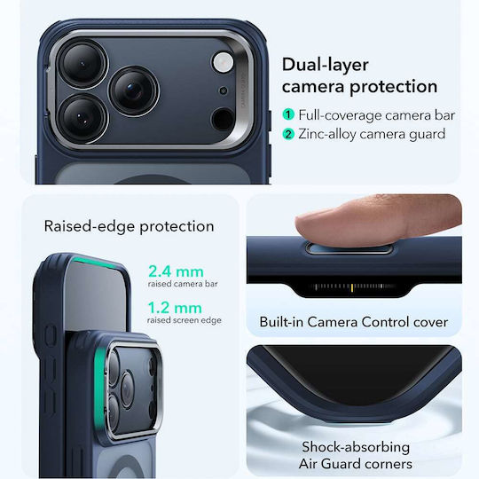 ESR Classic Hybrid Halolock Kickstand Back Cover Metallic Blue (iPhone 18 Pro Max / 17 Pro Max)
