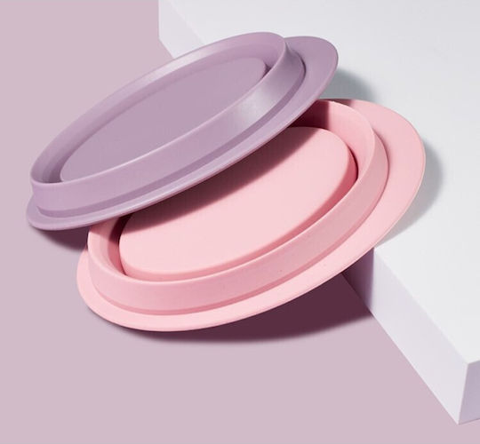 Pink Makeup Brush Cleaning Surface