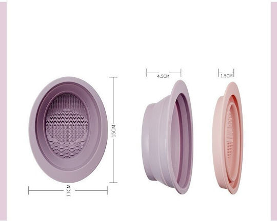 Pink Makeup Brush Cleaning Surface