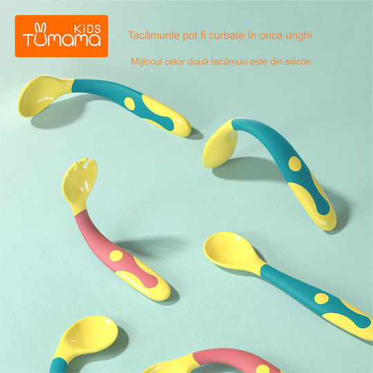 Tumama Kids Set de hrănire din Silicon Multicolor 2buc pentru 6+ luni