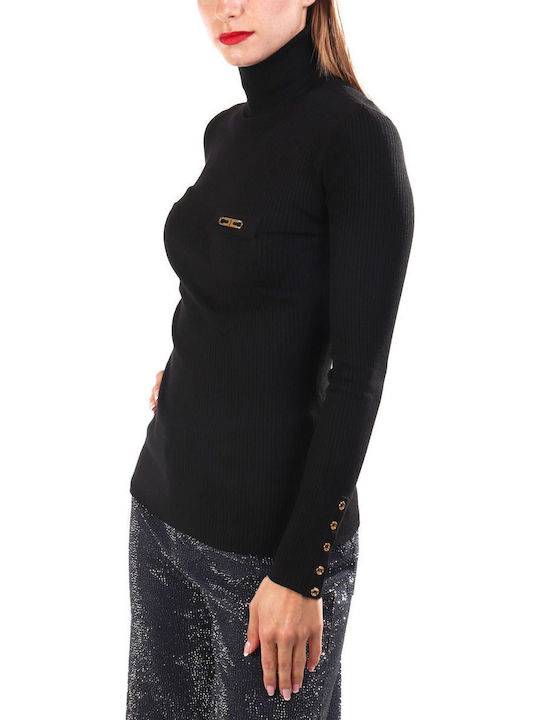 Damen Pullover Rollkragen Gold Details