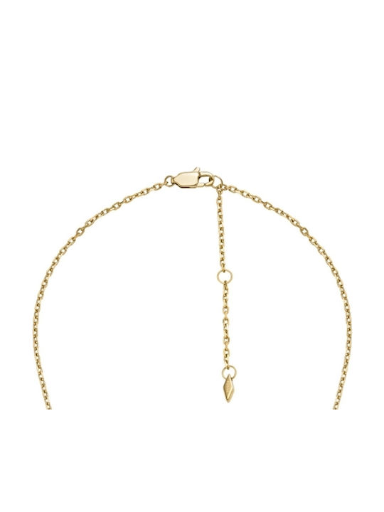 Fossil Colier cu design Inima din Placat cu aur Oțel cu Zirconiu