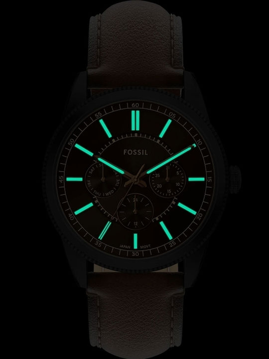 Fossil Multifunction Ceas Barbatesc 42mm cu Baterie cu Brățară Metalică Maro