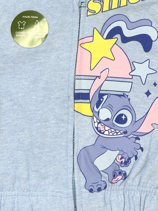 Kids Sweatshirt Cardigan with Hood Light Blue Lilo Stitch