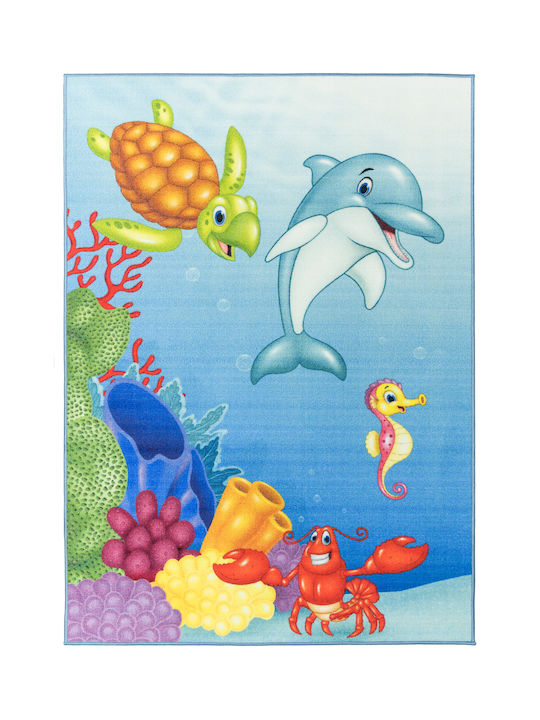 Kids Rug Playroom Aegean Blue 120x160