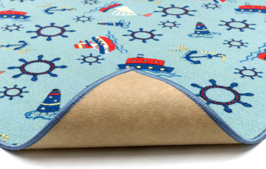 Kids Rug Playroom Sailboats Light Blue 120x160