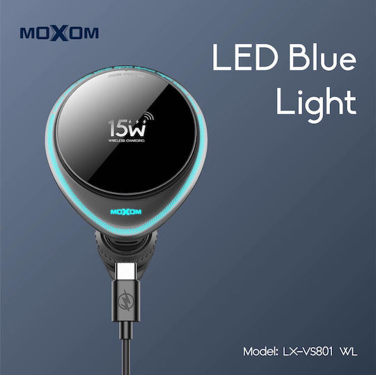 Moxom Lx-vs801 Wl Car Mobile Mount with Magnet and Wireless Charging Blue