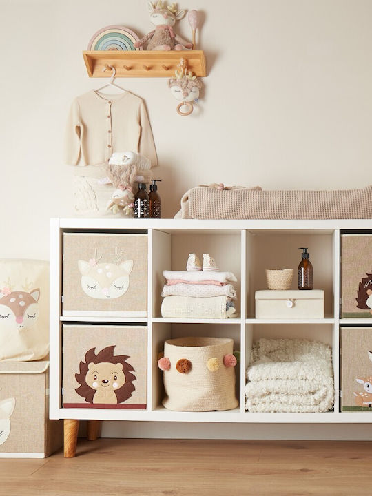 Bieco Children's Storage Basket made of Fabric Beige 32x32x32cm 1pcs