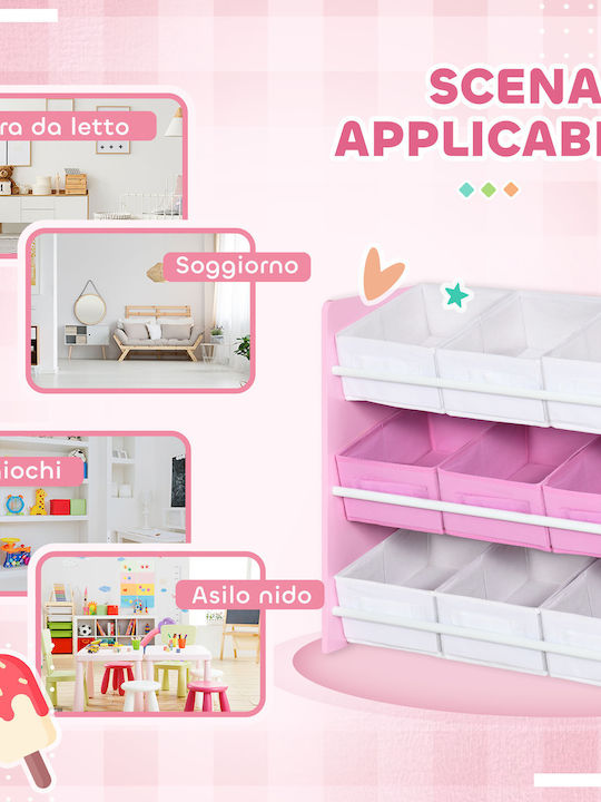 Zonekiz Toy Storage System made of Wood Pink 63x30x60cm 1pcs