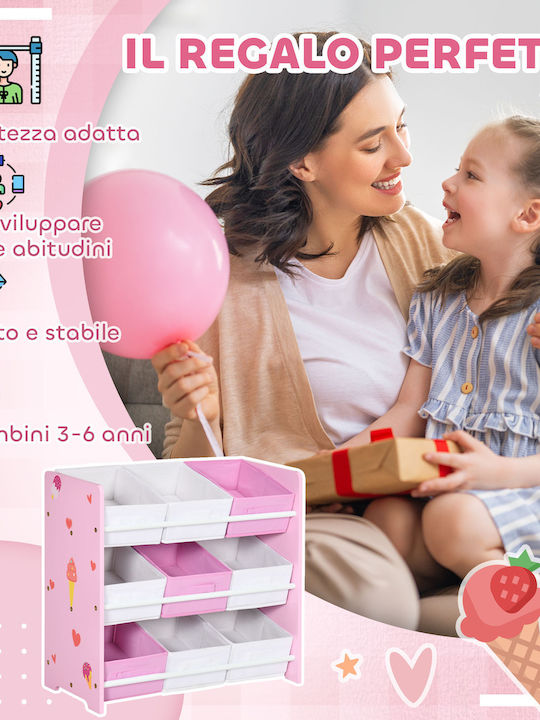 Zonekiz Toy Storage System made of Wood Pink 63x30x60cm 1pcs