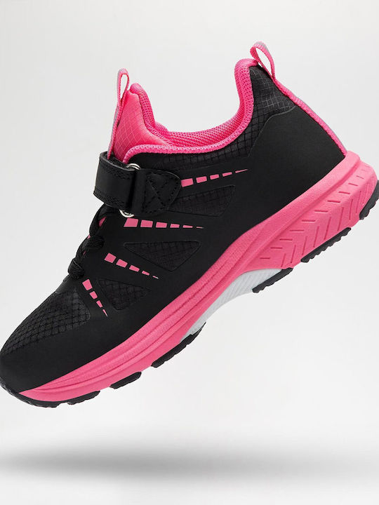 Waterproof Kids Sports Shoes Running with Hoop & Loop Closure Black
