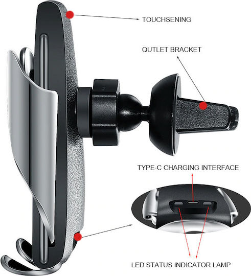 Handyhalterung Auto 4"-6.5" mit verstellbaren Haken Schwarz