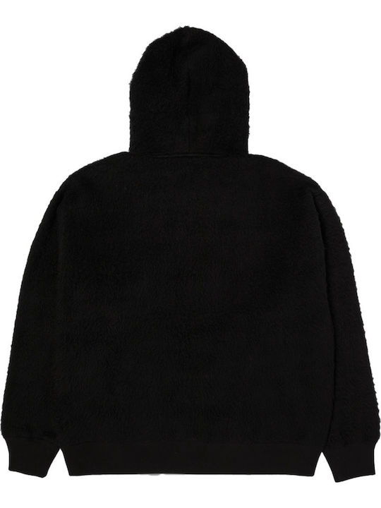 Corso Ανδρική Ζακέτα Fleece με Κουκούλα Μαύρη