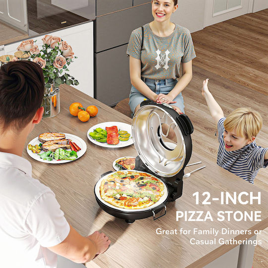 HomCom Παρασκευαστής Πίτσας 1200W Μαύρος