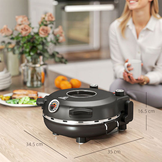 HomCom Παρασκευαστής Πίτσας 1200W Μαύρος