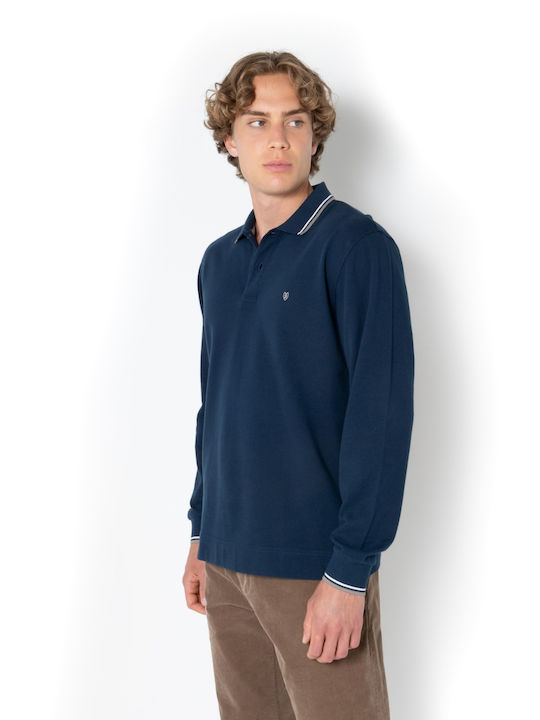 Polo Long Sleeve Blouse Petrol Blue