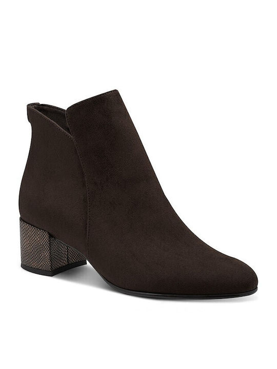 Women's Ankle Boots with High Heel Brown