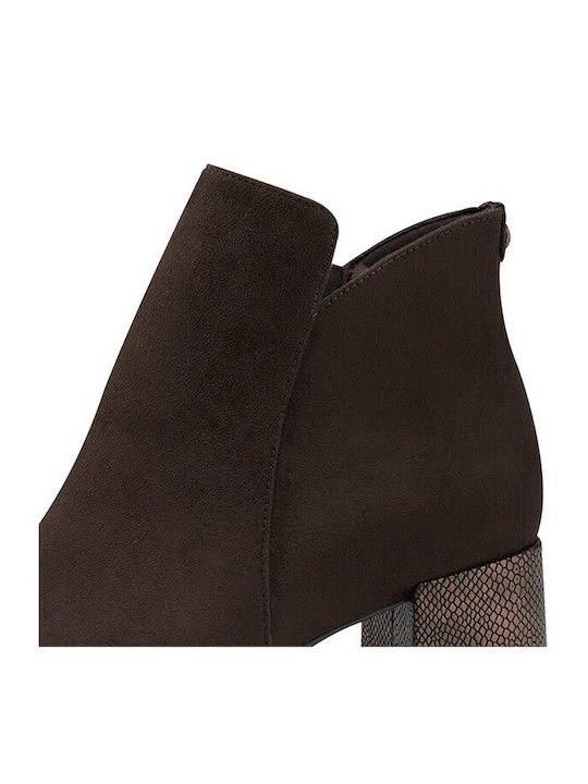 Women's Ankle Boots with High Heel Brown
