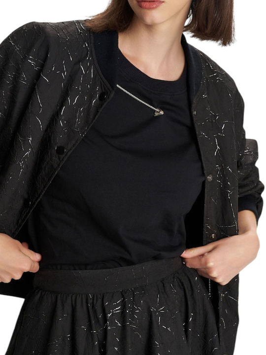 Women's Bomber Jacket for Winter Black