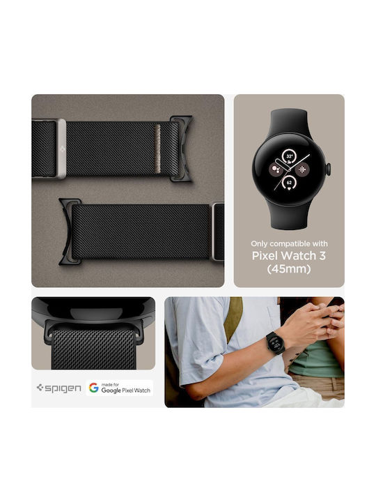 Spigen Fit Lite Strap Fabric Black (Google Pixel Watch 4, Google Pixel Watch 3)