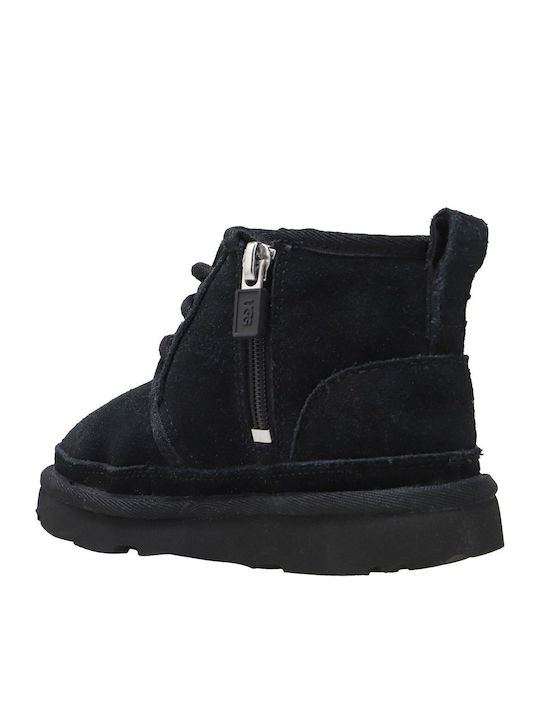 Neumel Ii Suede Kids Boots with Laces Black
