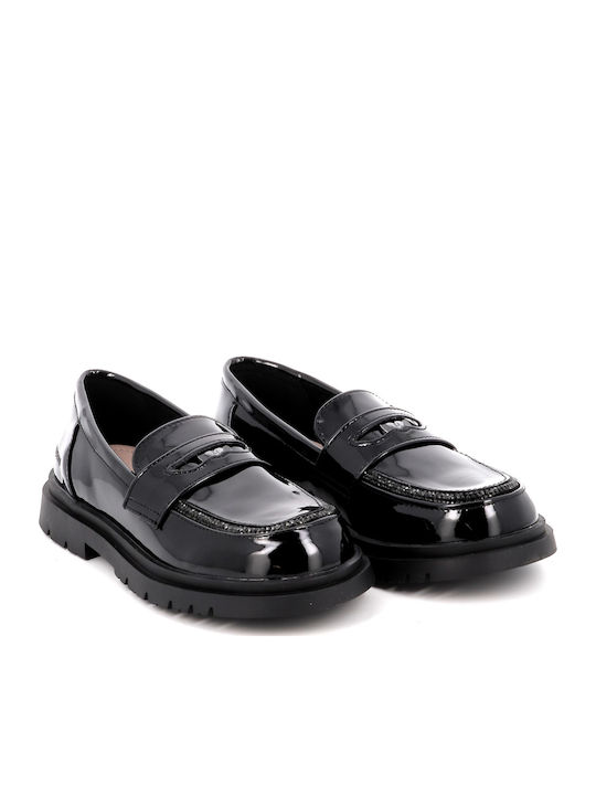 Girls Patent Leather Moccasins Black