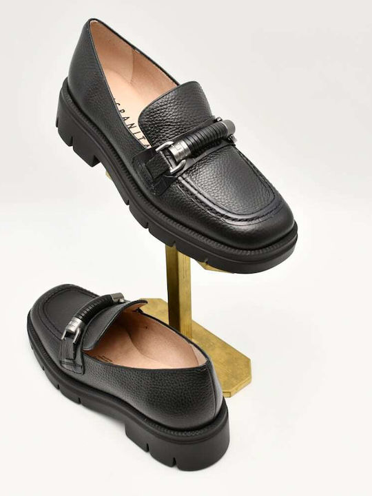 Leather Women's Loafers in Brown Color