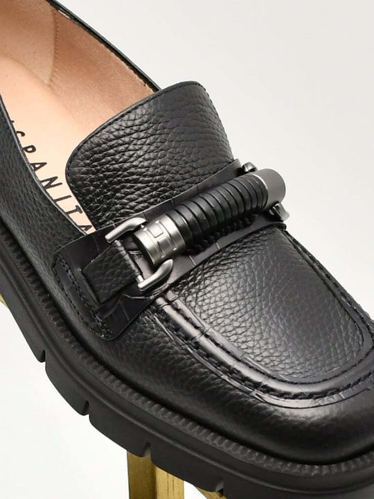 Leather Women's Loafers in Brown Color