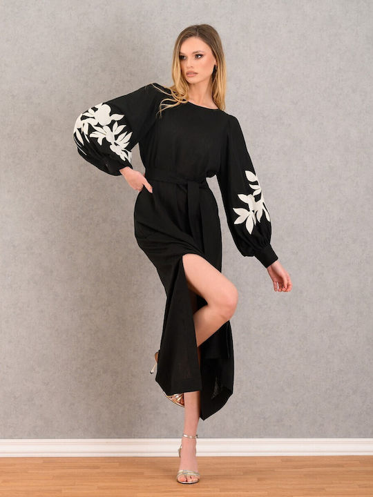 Summer Maxi Dress for Wedding - Christening Jet Black