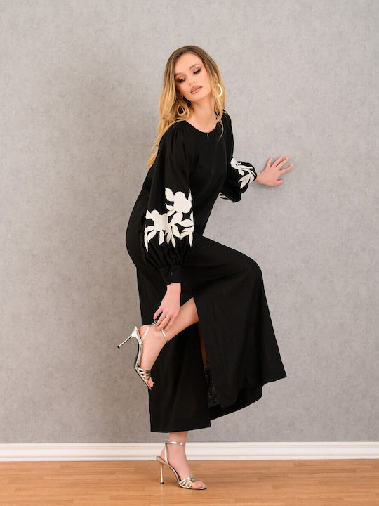 Summer Maxi Dress for Wedding - Christening Jet Black