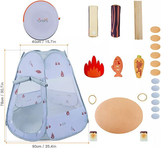 Tumama Kids Cort pentru Copii Pop Up Gri pentru 3+ ani