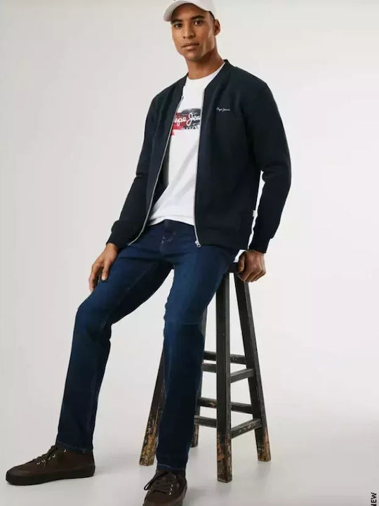 London Men's Jeans Pants with Slim Tapered Fit Blue