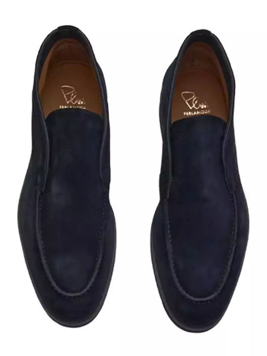 Suede Navy Μπλε Ανδρικά Μποτάκια