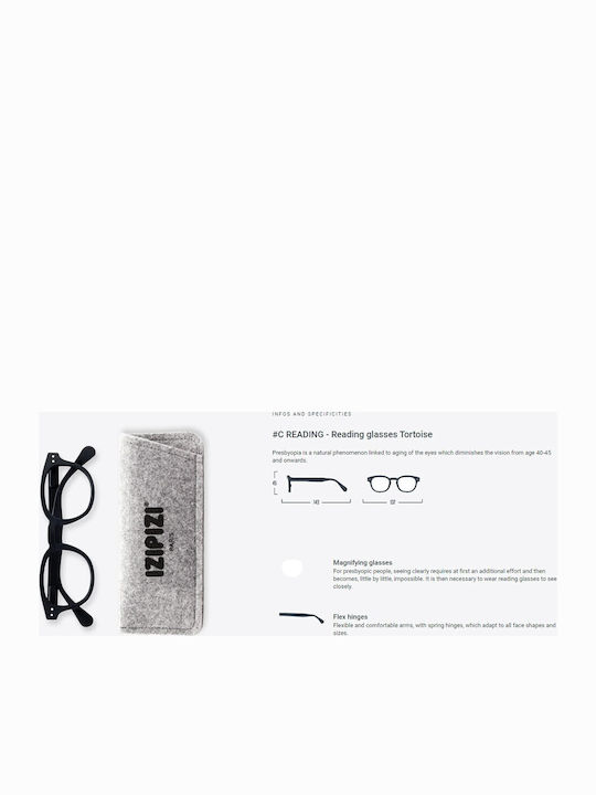 Izipizi #c Herren Sonnenbrille mit Braun Schildkröte Gestell und Transparent Linse