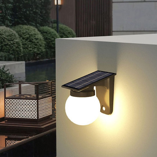 Wall Mounted Solar Light Ball 2.8W 100lm Warm White 3000K with Photocell IP65