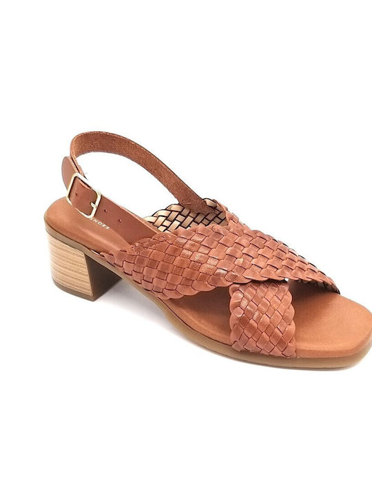 Leather Sandals Tabac Brown