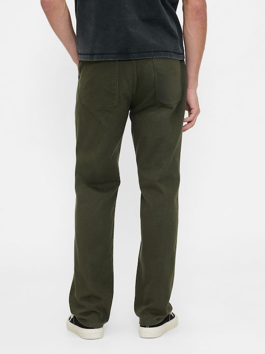 Trousers in Relaxed Fit Black Moss