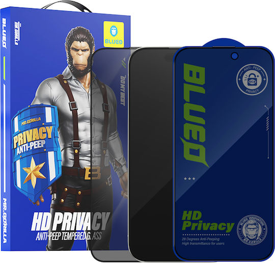 Blueo Tempered Glass Μαύρο (iPhone 15 Plus / 16 Plus)