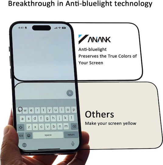 Anank 2.5d Anti-blue Light Screen Protector Iphone 15 Black