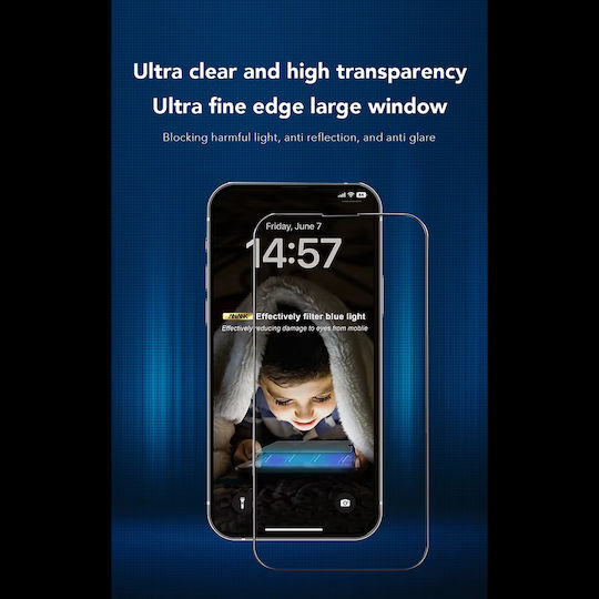 Anank 2.5d Anti-blue Light Screen Protector Iphone 14 Pro Max Black