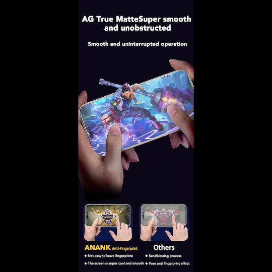 Anank 2.5d 1x Подсилен Антипръстов Защитен Екран За Iphone 16 Pro Черен