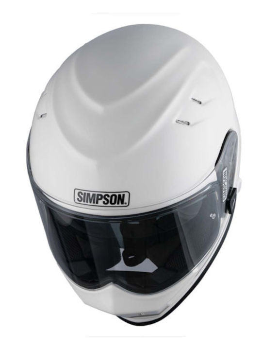 Simpson Venom Solid Gloss Бял Каска За Мотор Full Face DOT / ECE 22.06 с Sunvisor