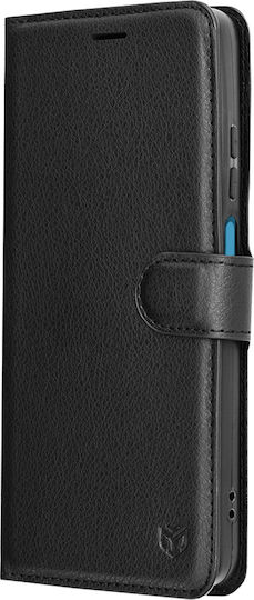 Techsuit Folio Brieftasche Leder / Silikon Schwarz (Moto G56)