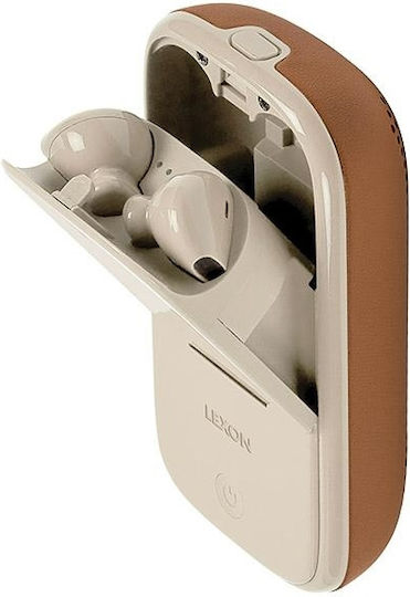 Lexon LA127 Earbud Bluetooth хендсфри Слушалки с Кутийка за Зареждане Camel