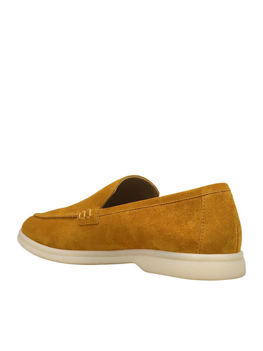 Suede Ανδρικά Loafers σε Κίτρινο Χρώμα